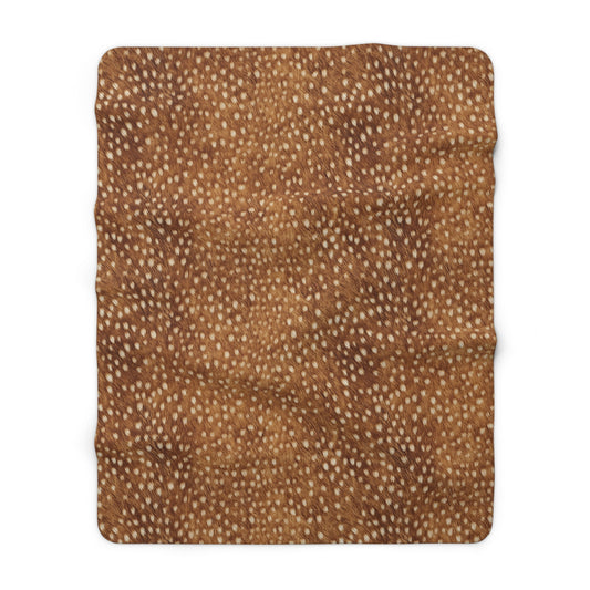 Fawnling Sherpa Blanket | Cozy Faux Deer Fur Throw for Cabin | Lodge & Holiday Decor
