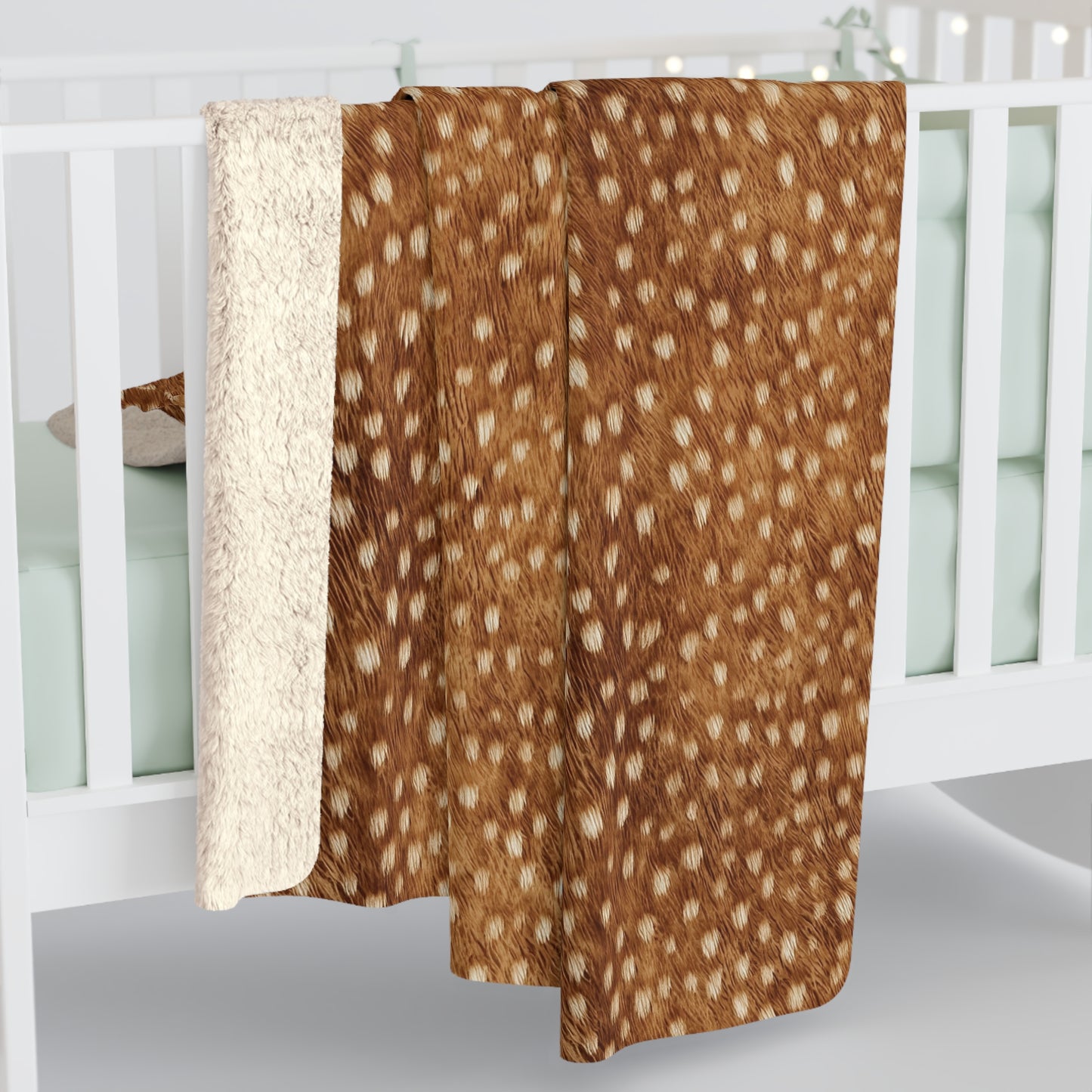 Fawnling Sherpa Blanket | Cozy Faux Deer Fur Throw for Cabin | Lodge & Holiday Decor