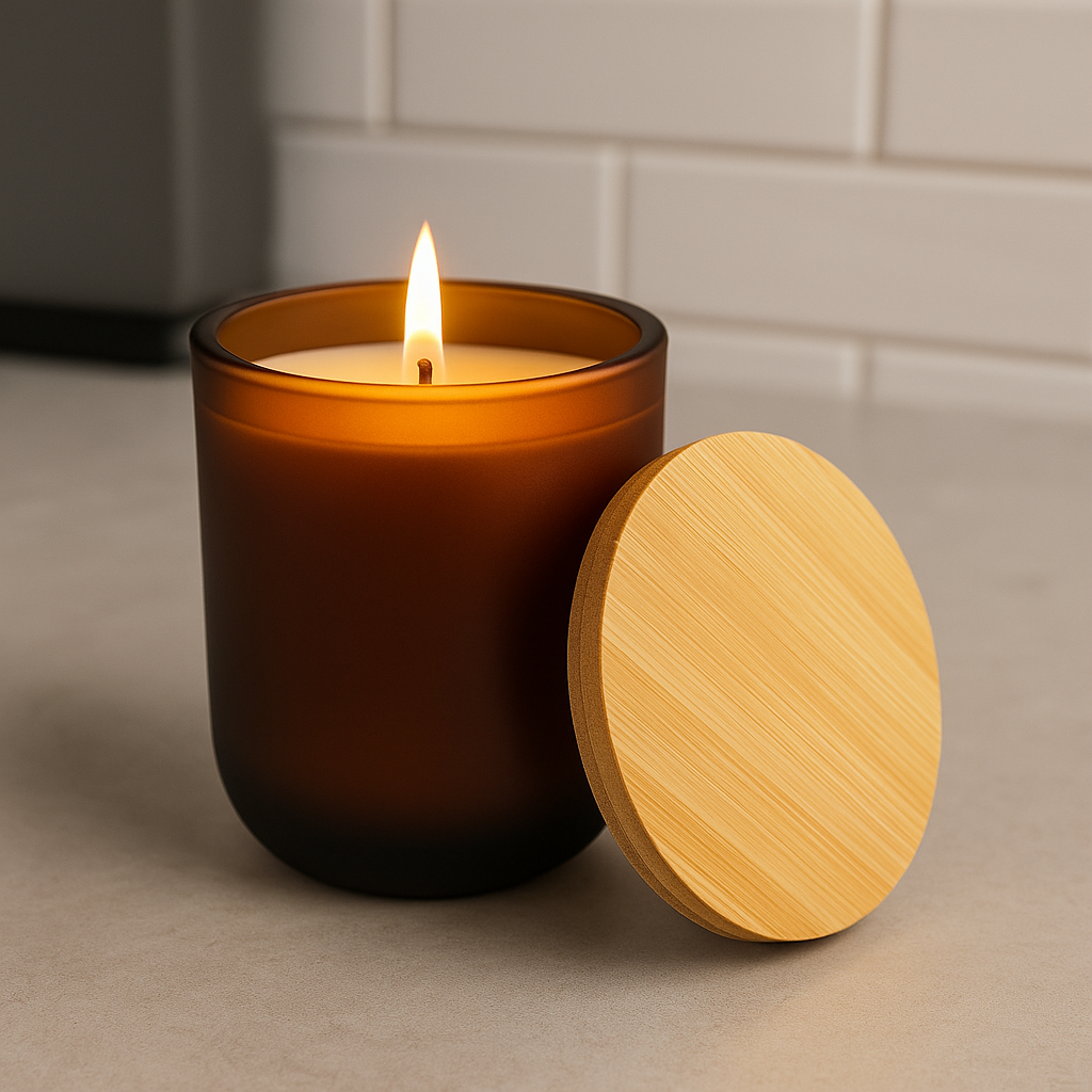 Personalized Luxury Soy Candle | Custom Engraved Bamboo Lid