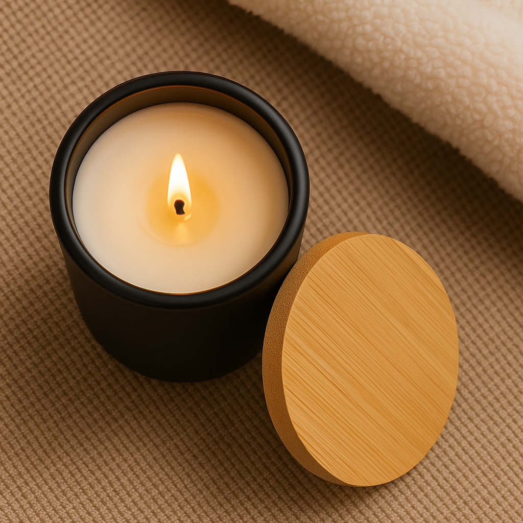 Personalized Luxury Soy Candle | Custom Engraved Bamboo Lid