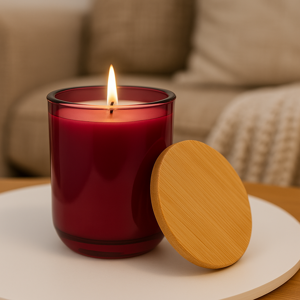 Personalized Luxury Soy Candle | Custom Engraved Bamboo Lid
