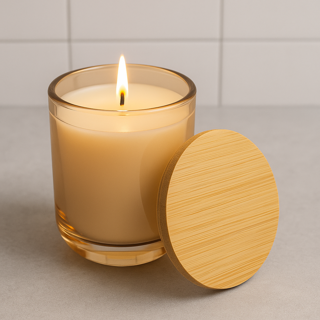 Personalized Luxury Soy Candle | Custom Engraved Bamboo Lid